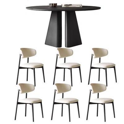 Black Round Simple Dining Table Sets. | Wayfair North America
