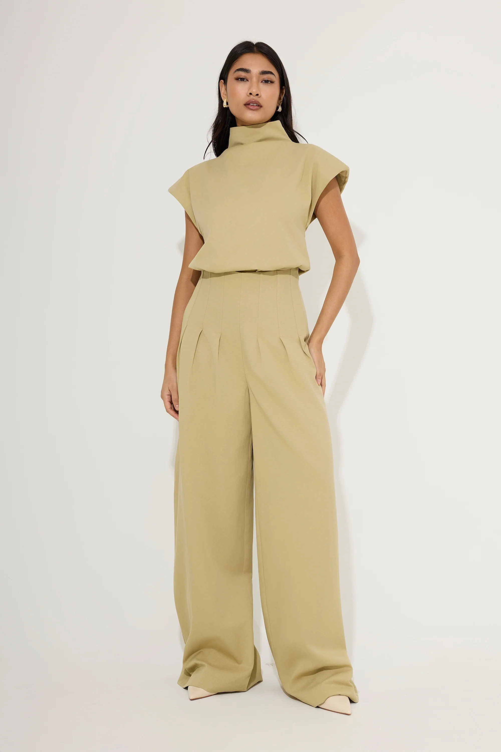 Cotton Mix Cinched Trousers | Odd Muse