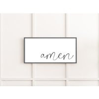 Amen Sign, Scripture Wall Decor, Wood Framed Farmhouse Home Signs For Home, Living Room Decor | Etsy (US)