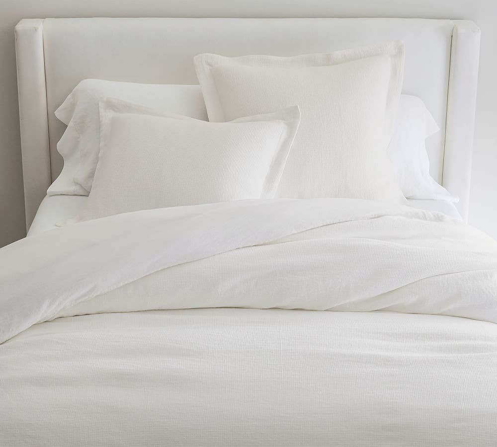 Belgian Flax Linen Waffle Duvet Cover | Pottery Barn (US)