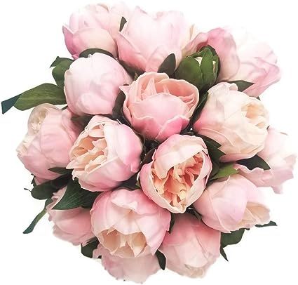 14" Real Touch Latex Peony Bunch Artificial Spring Flowers for Home Decor, Wedding Bouquets, and ... | Amazon (US)