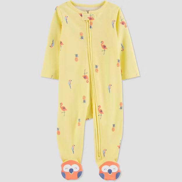 Baby Girls' Parrot Footed Pajama - Just One You® made by carter's Yellow | Target