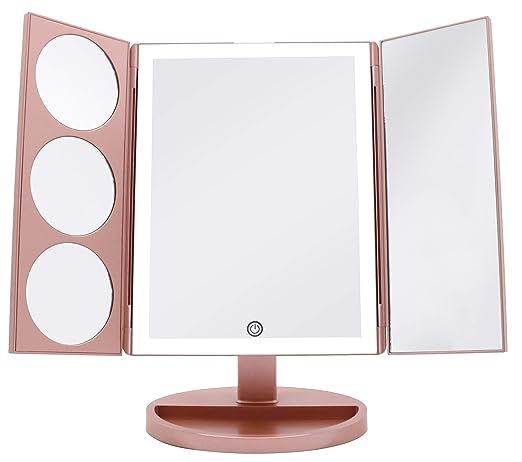 [X-Large Model] Milzie Makeup Vanity Mirror with 44 Natural White LED Lights, 3x/5x/10x Magnifica... | Amazon (US)