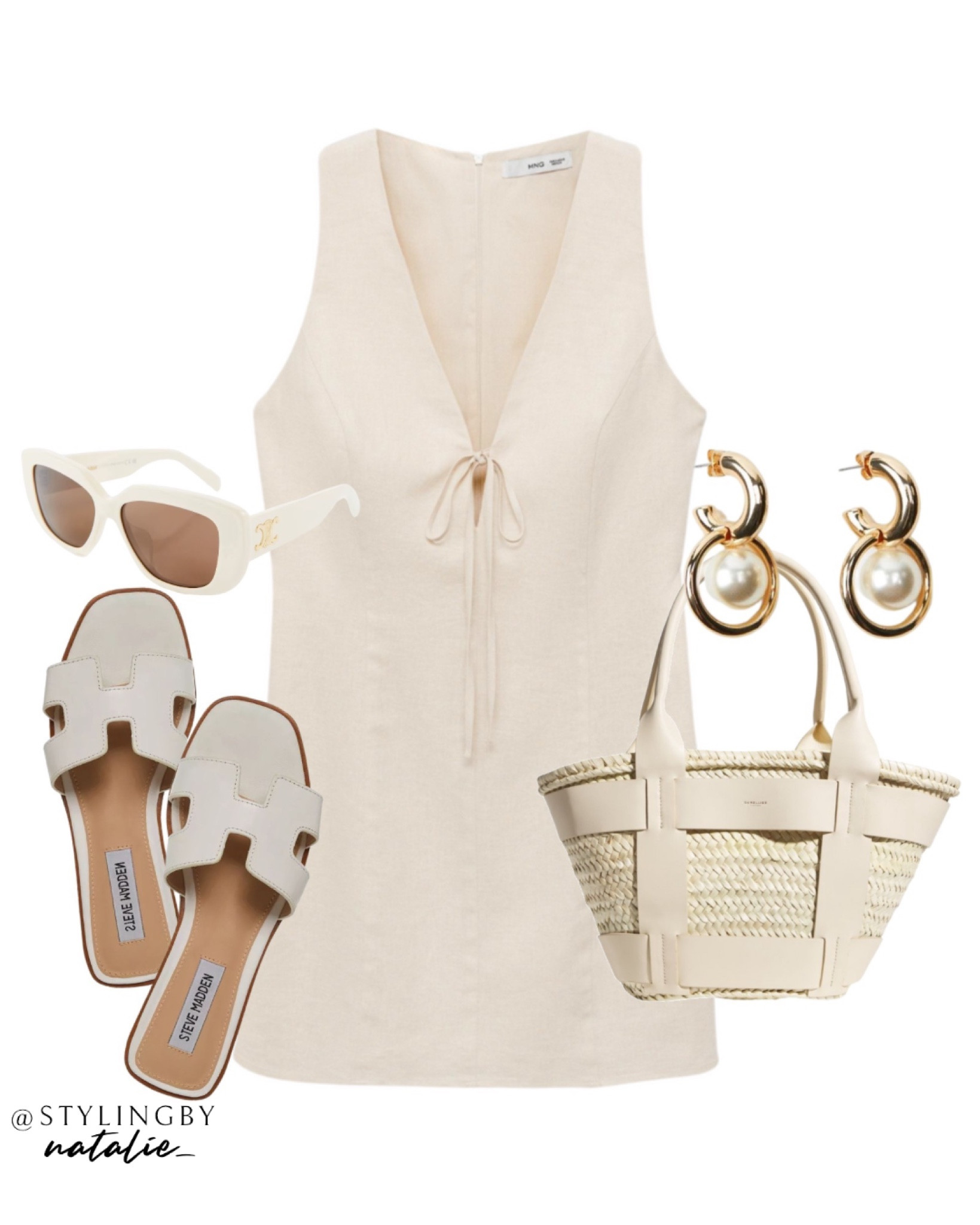 Short linen dress, Demellier raffia bag, pearl hoop earrings, flat sandals & celine sunglasses.
Neutral outfit, summer outfit, sun dress, day dress, summer bag.

#LTKsummer #LTKstyletip #LTKbag