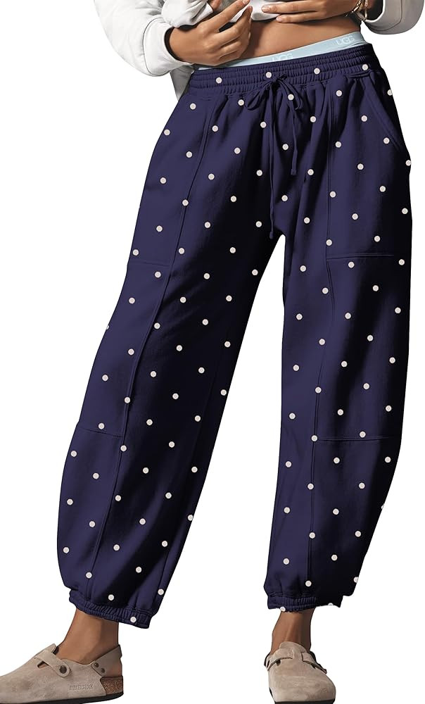 Anoumcy Leopard Pants Women Joggers Sweatpants Casual Cheetah Print Lounge Barrel Pants Trousers ... | Amazon (US)