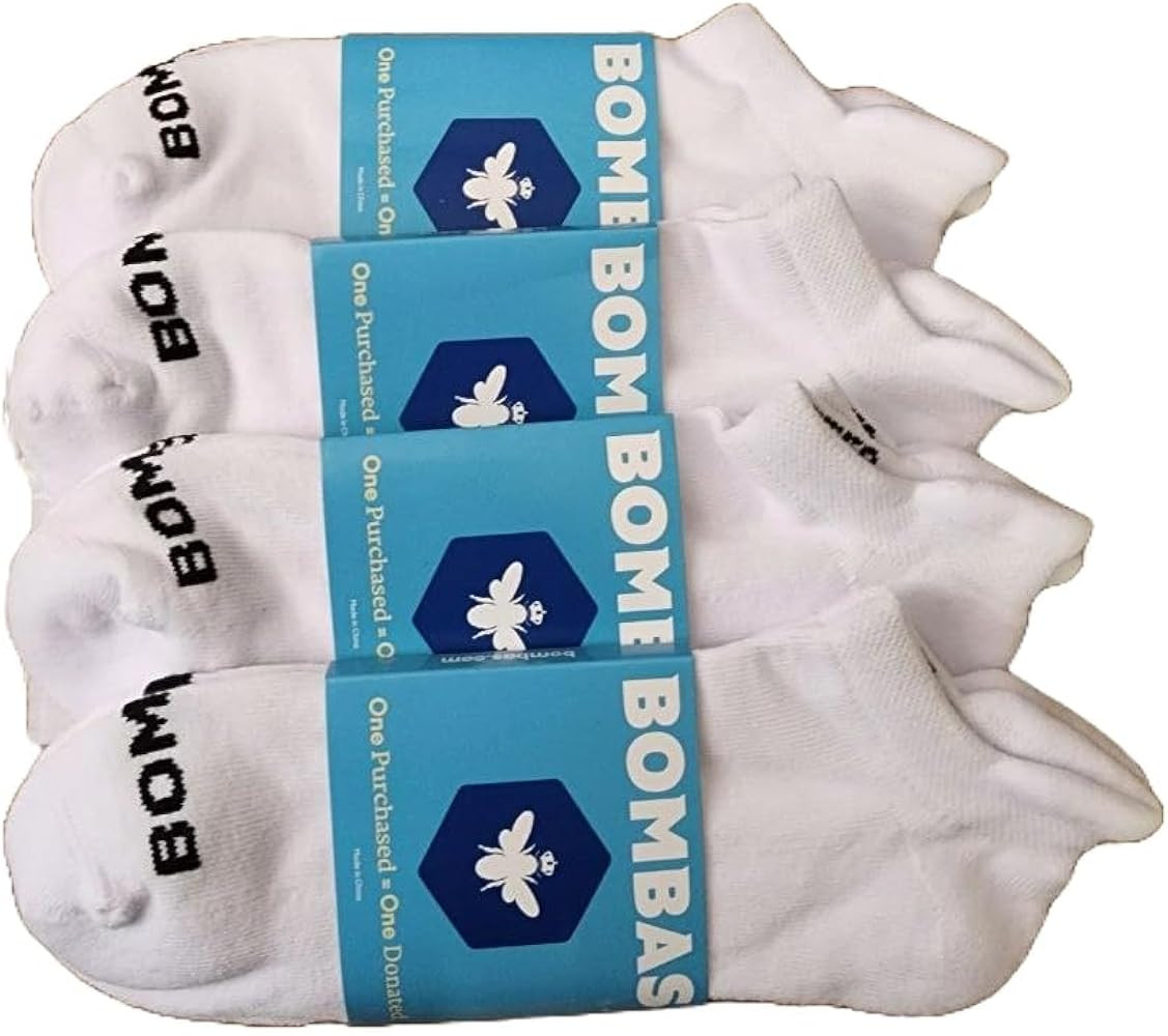 BOMBAS Women's Solids Ankle White Socks Medium (4 Pack) | Amazon (US)