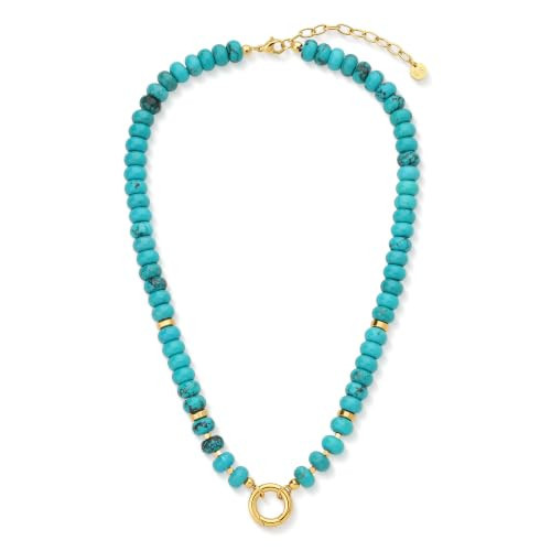 LuxSep Turquoise Jewelry for Women, Turquoise Beaded Necklace, 16"+2" | Amazon (US)