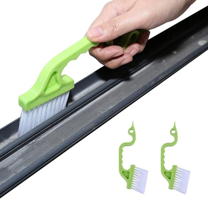 2pcs Hand-held Groove Gap Cleaning Tools Door Window Track Kitchen Cleaning Brushes(Green) | Amazon (US)