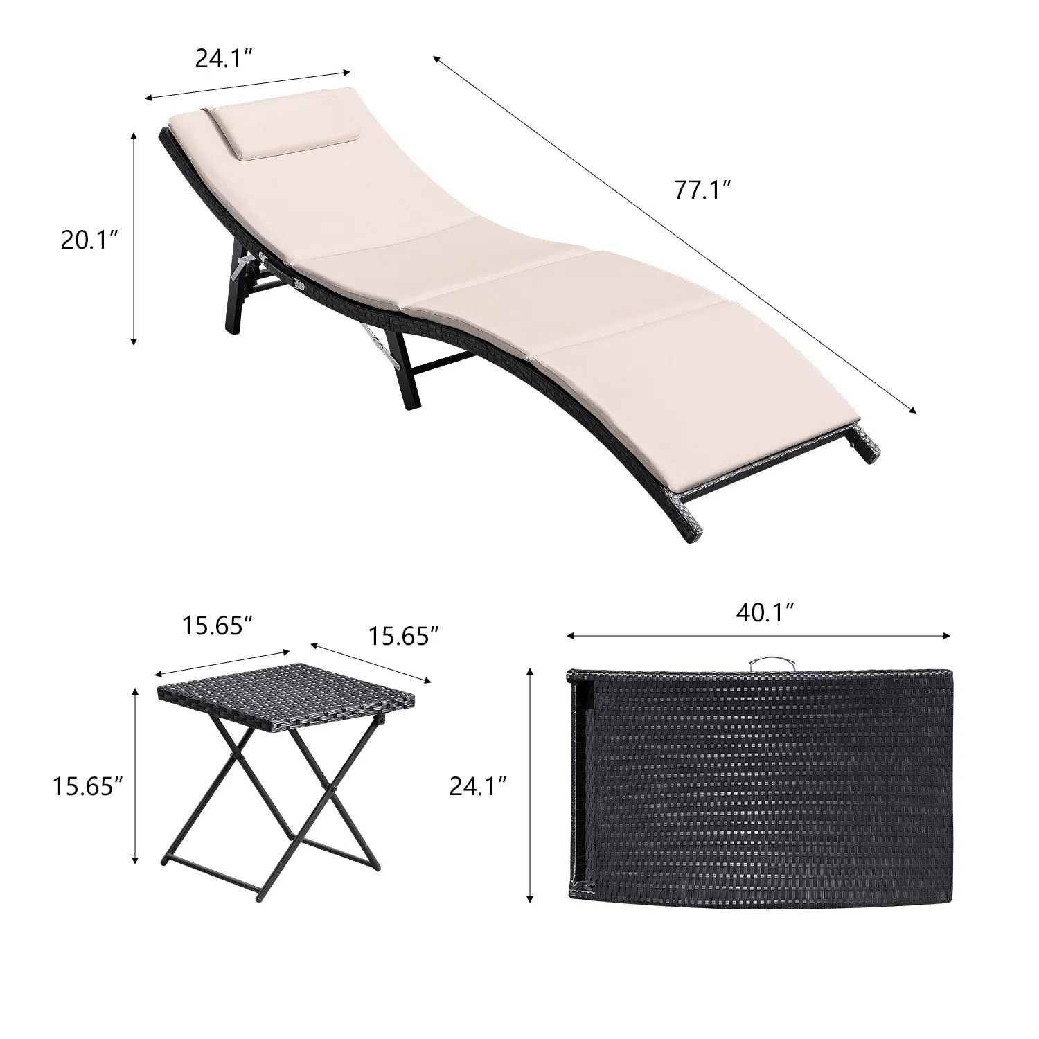 Raminez Outdoor Wicker Chaise Lounge - Set of 2 with Table | Wayfair North America