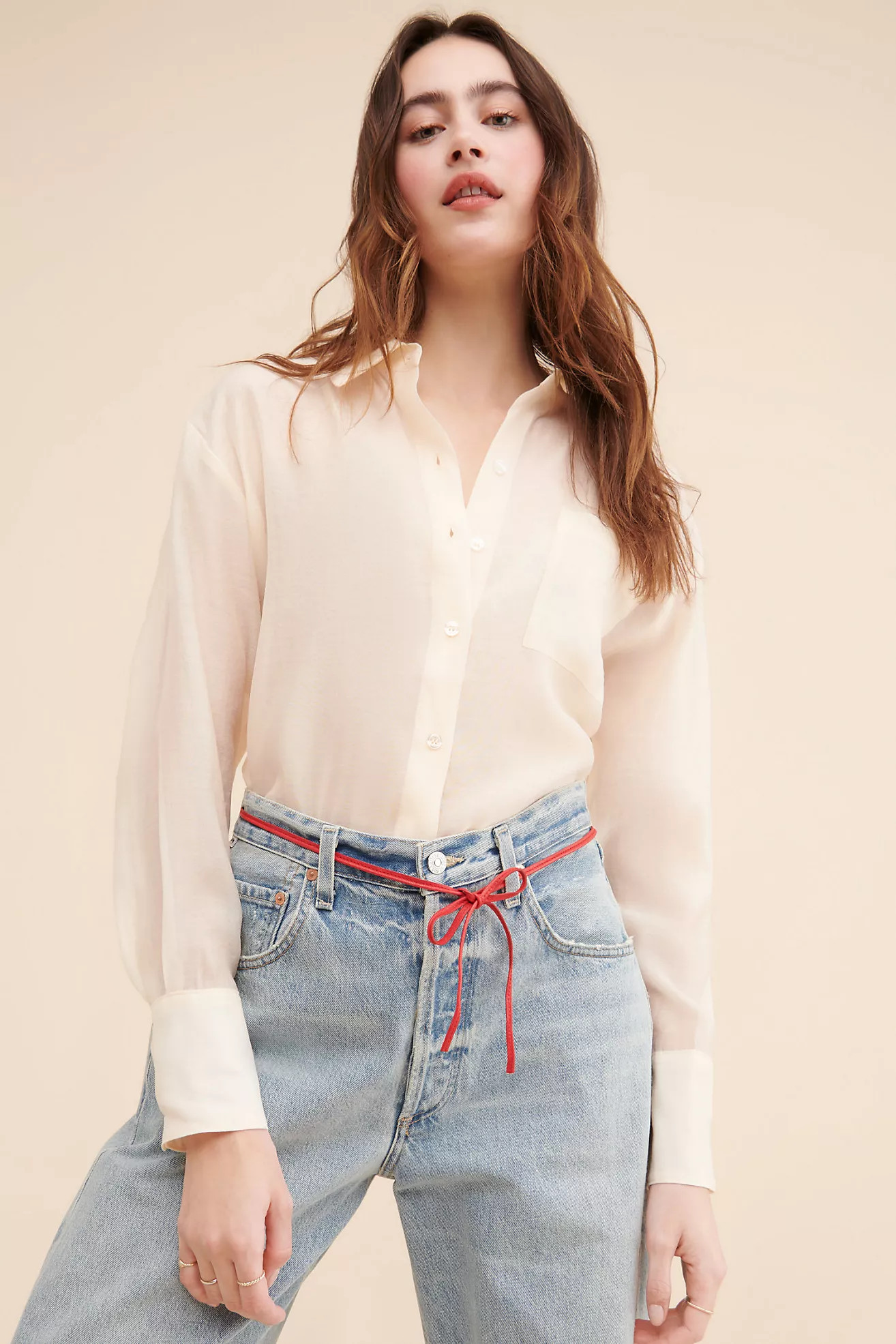 WAYF Organza Buttondown Shirt | Anthropologie (US)