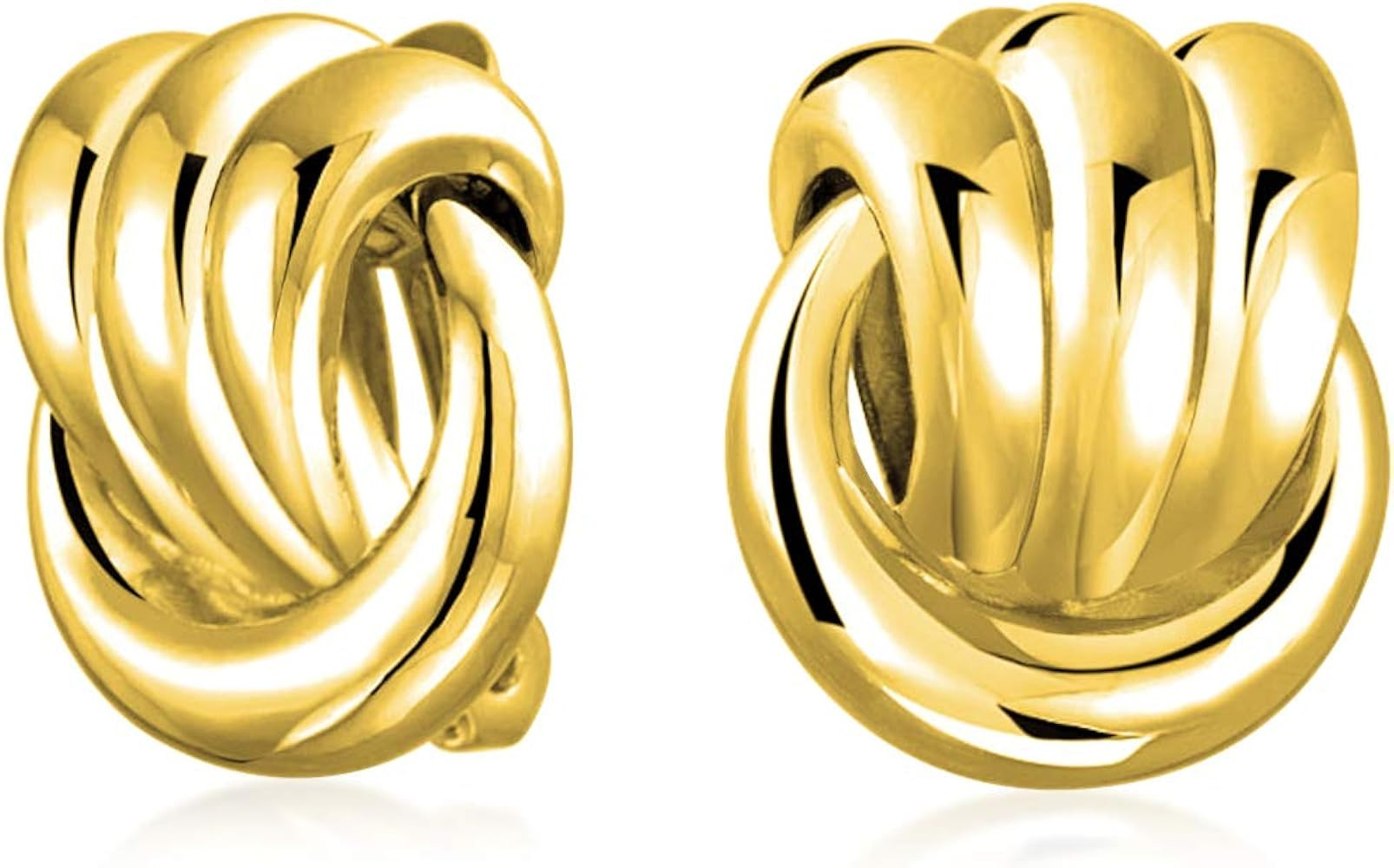 Twist Braided Pave Crystal Love Knot Button Style Clip On Earring For Women Non Pierced Ears Rose... | Amazon (CA)