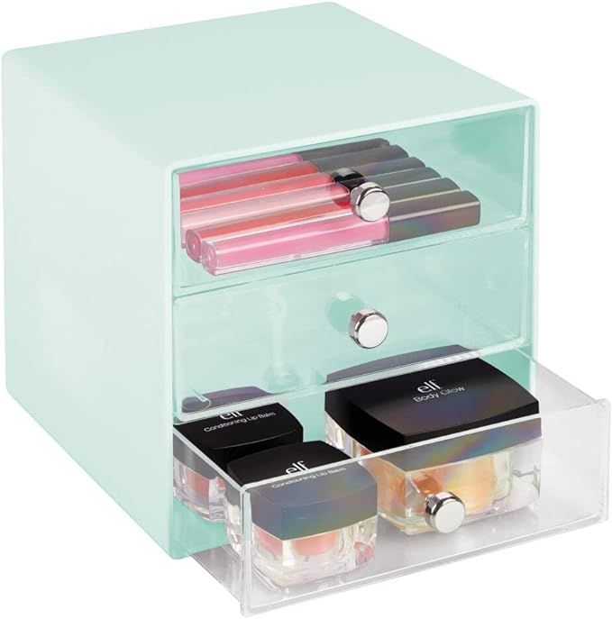 mDesign Plastic Makeup Organizer Storage Station Cube, 3 Drawers for Bathroom Vanity, Cabinet, Co... | Amazon (US)