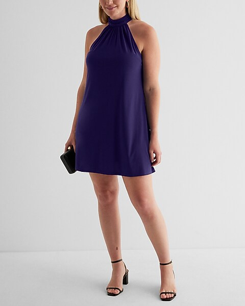 Mock Neck Mini Shift Dress | Express