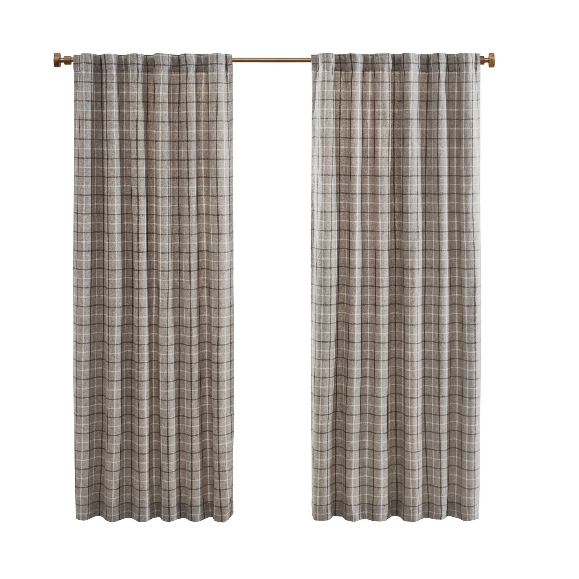 Anaheim Woven Plaid Room Darkening Thermal Fleece Lined Single Curtain Panel | Wayfair North America