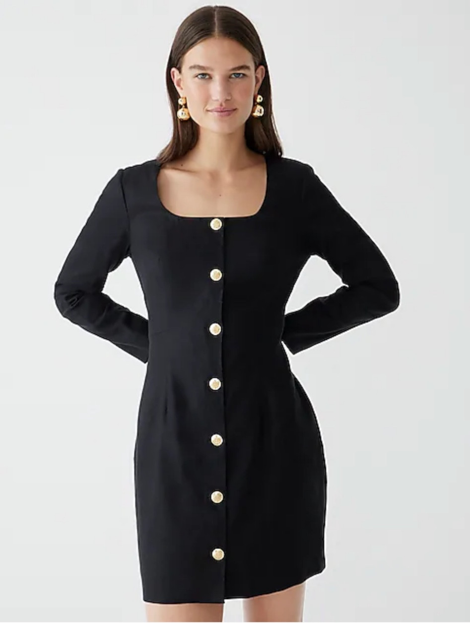 This sleek mini dress features gold buttons down the front and an A-line skirt for a classic silhouette that you can wear all year-round.

#LTKSeasonal #LTKworkwear #LTKunder100