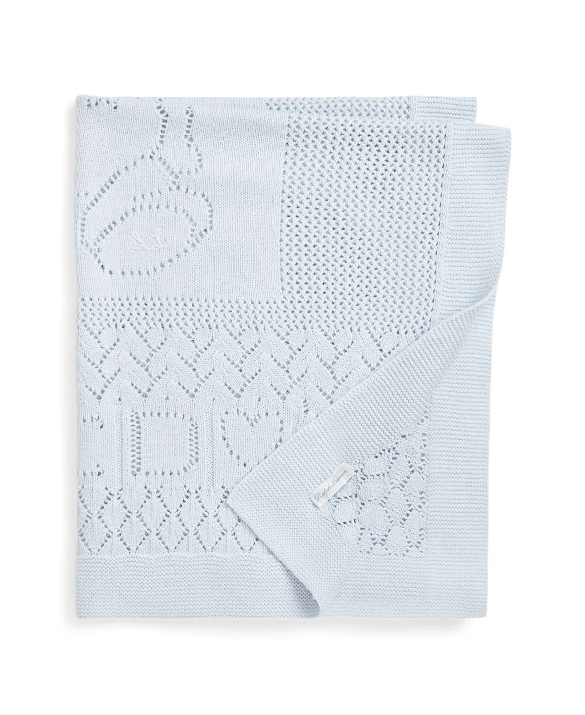 Polo Ralph Lauren Baby Boys or Girls Pointelle Knit Cotton Blanket - Beryl Blue | Macy's