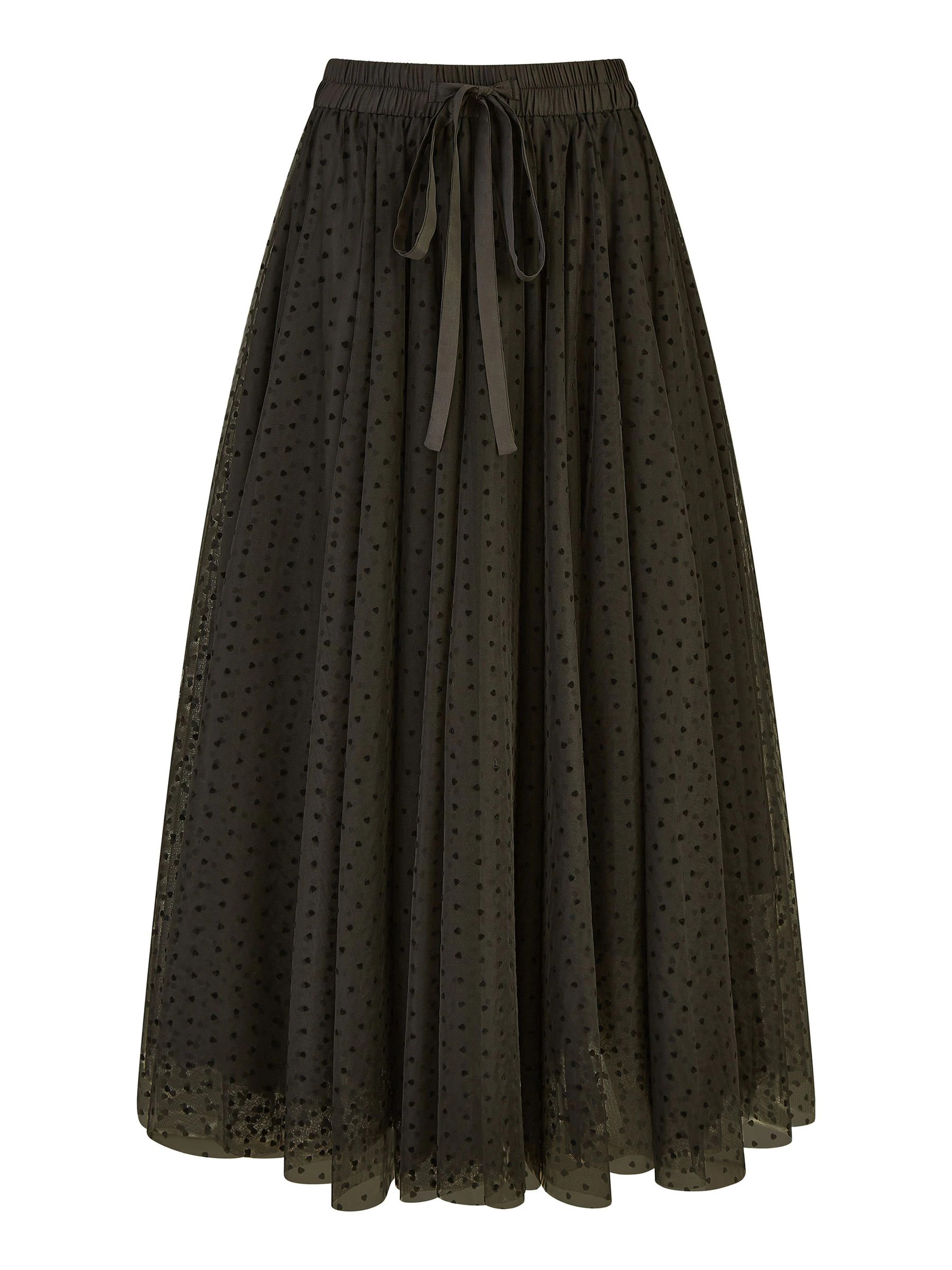 Yumi Yumi Black Mesh Heart Print Tulle Skirt | Next US