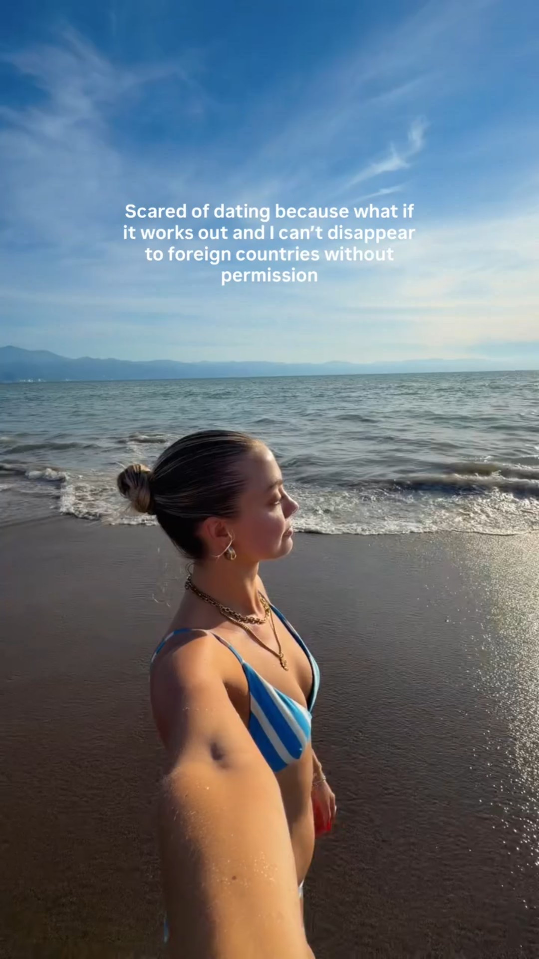 Scared of dating because what if it works out and I can’t disappear to foreign countries without permission 🥲