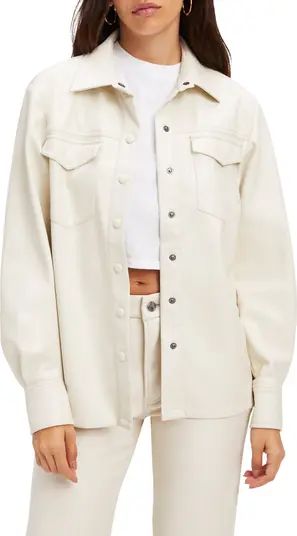 Good American Faux Leather Military Shirt Jacket | Nordstrom | Nordstrom