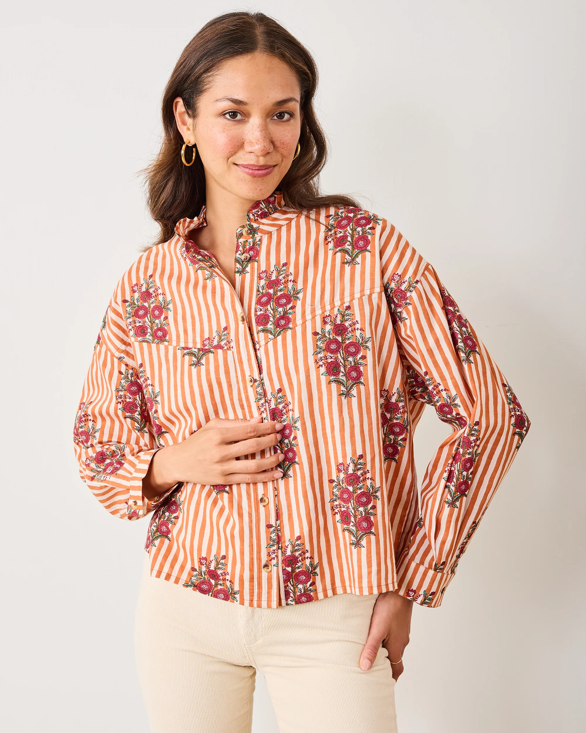 Vintage Patchwork - Mabel Blouse - Mocha | Printfresh