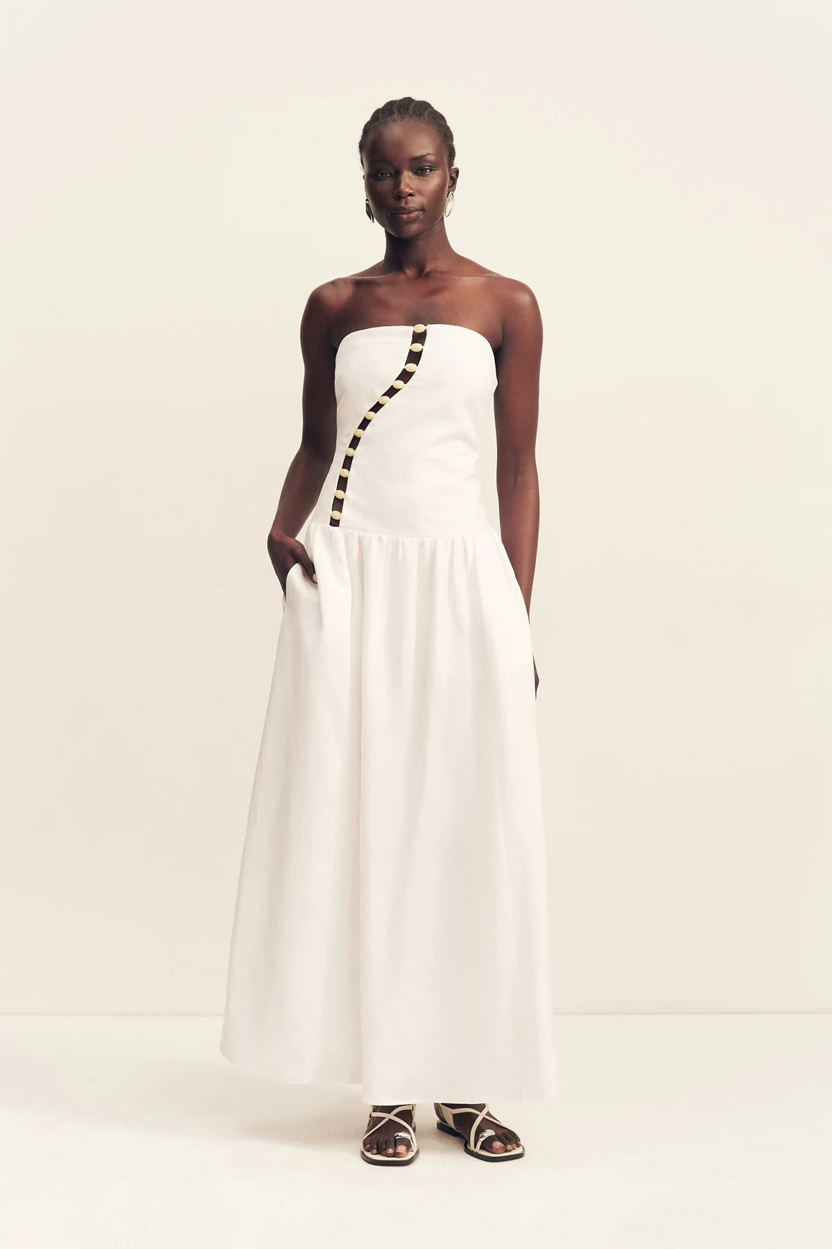Effie Strapless Cut Out Maxi Dress | Ivory | Dresses | Shona Joy | Shona Joy