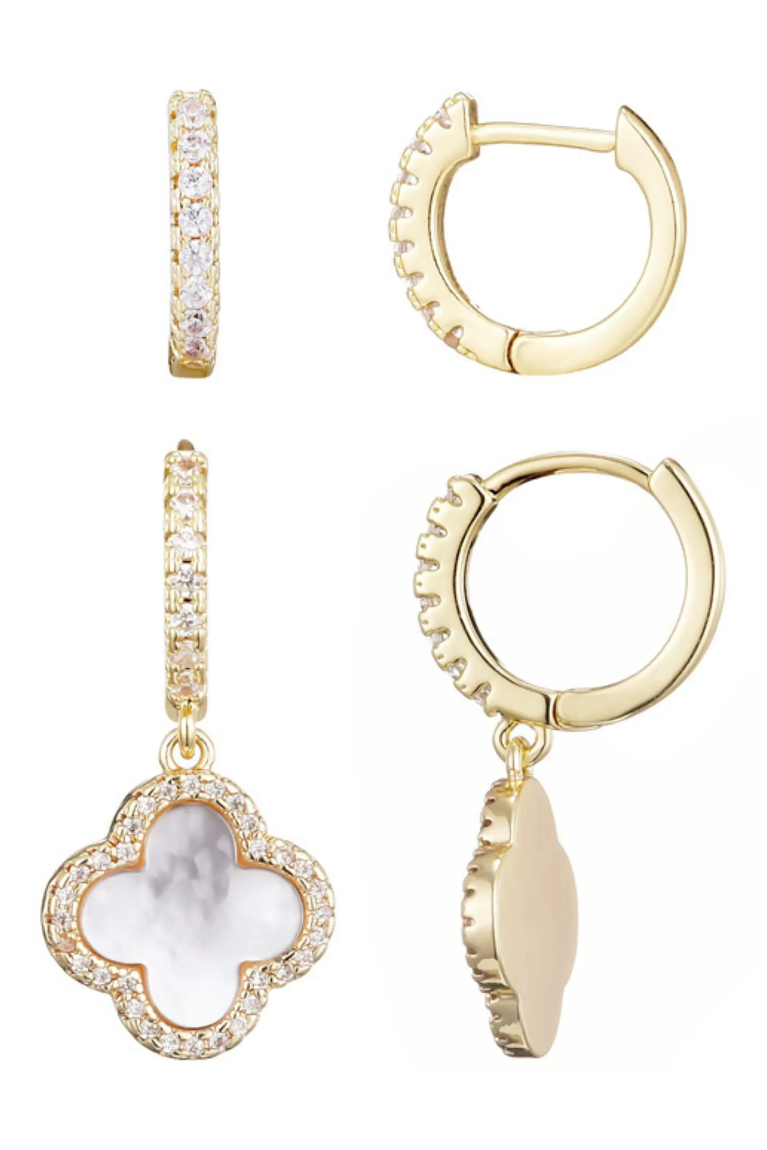 Adornia Set of 2 Halo Mother-of-Pearl Hoop Earrings (Women) | Nordstromrack | Nordstrom Rack