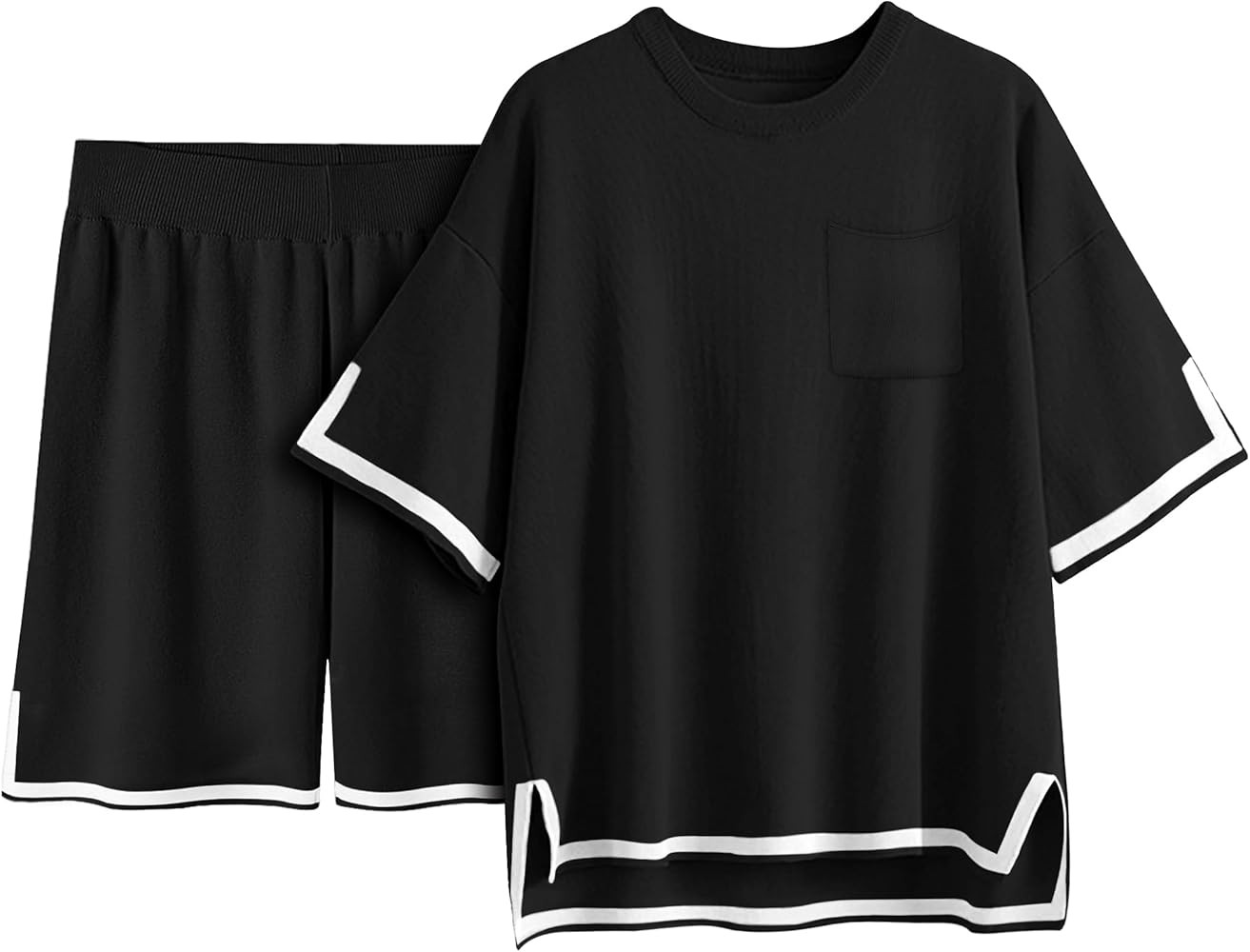 Women's 2 Piece Outfits Summer Short Sleeve Tracksuits 2 Piece Lounge Sets for Women Knit Tops an... | Amazon (US)