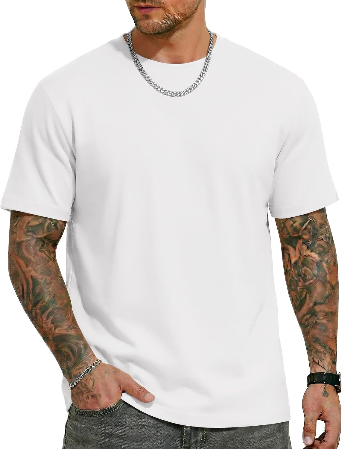 COOFANDY Mens T Shirts Short Sleeve Heavyweight Tshirt Casual Crew Neck Tee Shirts for Men | Amazon (US)