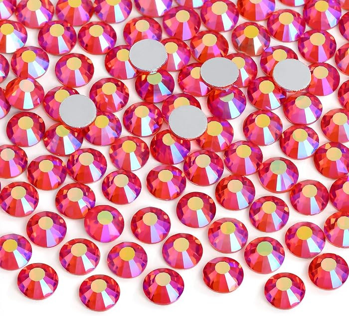 Jollin Crystal Flatback Rhinestones Gems for Crafts 4.8mm SS20, Red AB | Amazon (US)