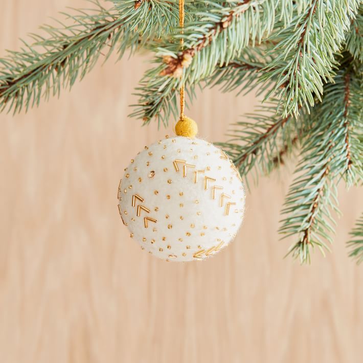 Beaded Felt Ball Ornament | West Elm (US)