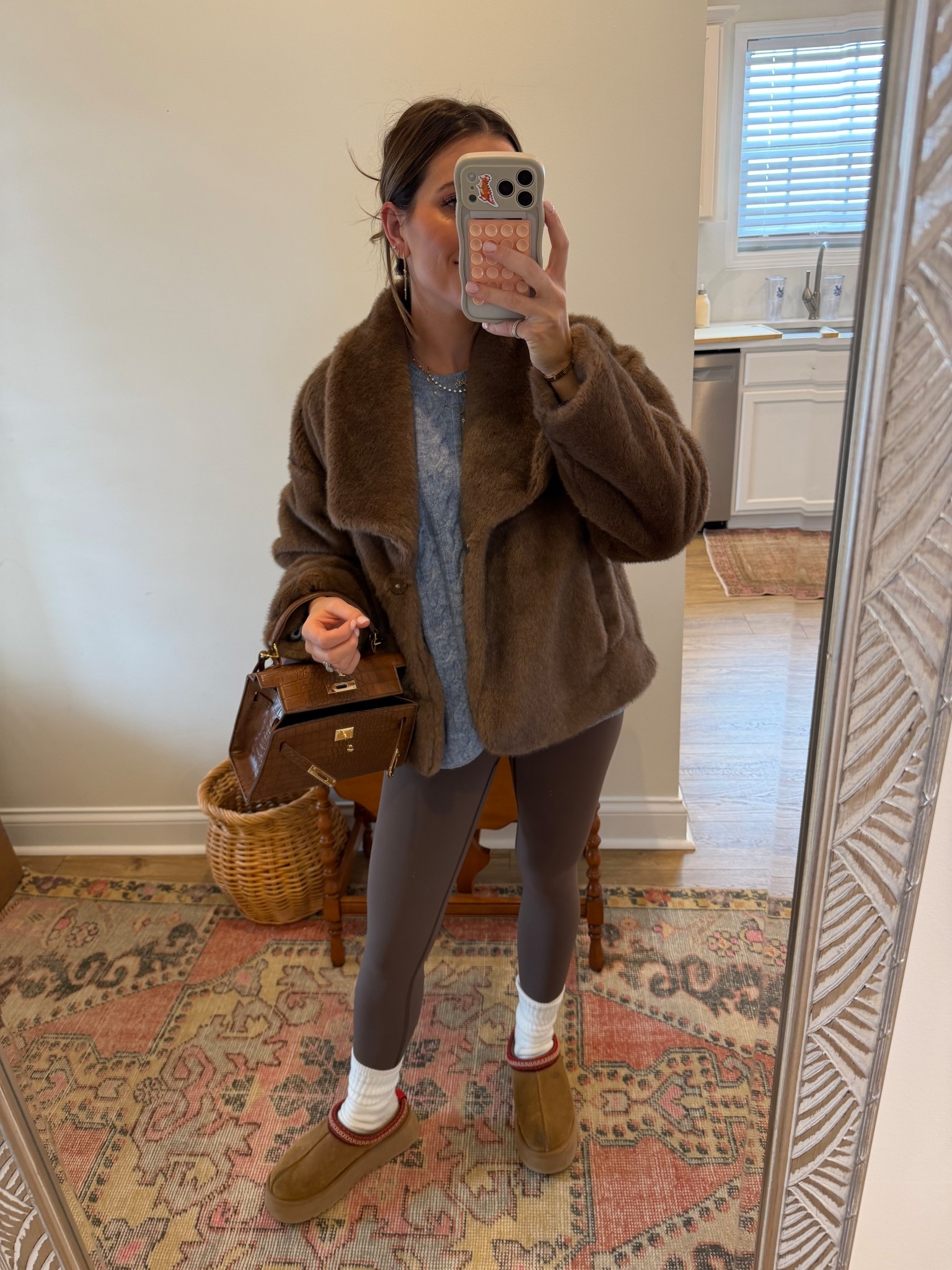 Cozy winter outfit inspo— I’m a small in the spanx leggings & xs in the sweater & coat 

#LTKFindsUnder100 #LTKHoliday