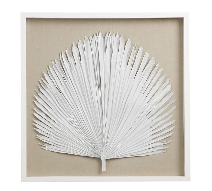 Palm Leaf Shadow Box Art, White | Pottery Barn (US)