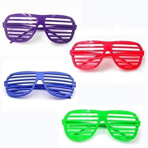 HuiYouHui 8 Pairs Party Shutter Shading Glasses Neon Color Shutter Glasses Party Slotted Sunglasses, | Amazon (US)
