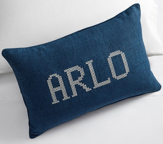 Cross Stitch Personalized Pillow Cover | Pottery Barn Kids