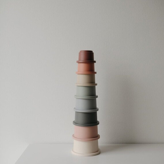 Stacking Tower  Mushie Cups  Montessori Educational Toy  | Etsy | Etsy (US)