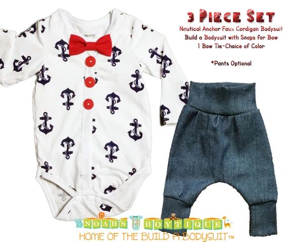 Nautical First Birthday Outfit Navy and Red - Cardigan Bow Tie Outfit - Anchors - Nautical Baby Boy  | Etsy (US)