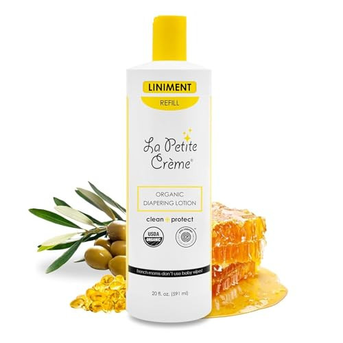 La Petite Creme French Premium Diapering Lotion - Diaper Cream Alternative to Baby Wipes - Gentle Moisturizer & Skin Cleanser with USDA Certified Organic Ingredients - Baby Essentials (20 oz) | Amazon (US)