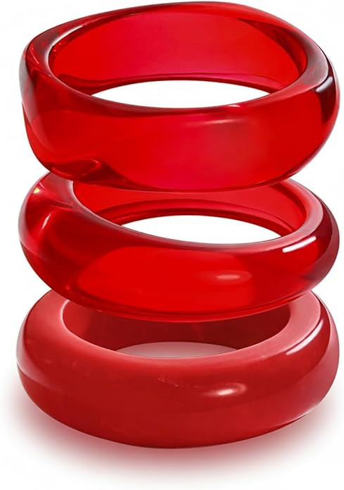 LILIE&WHITE Colorful Acrylic Bangle Bracelets For Women Resin Bangles Chic Vintage Gold Bracelet ... | Amazon (US)