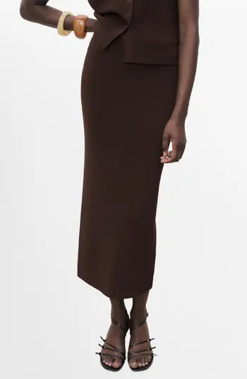 MANGO Knit Midi Skirt in Chocolate at Nordstrom Rack, Size Small | Nordstrom Rack