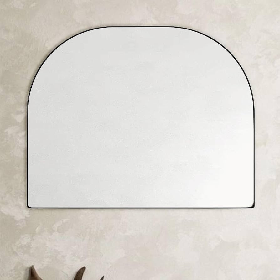 TOMACE 32x40'' Large Black Arched Mantel Mirror Matte Black Arch Fireplace Mirror for Bathroom or... | Amazon (US)