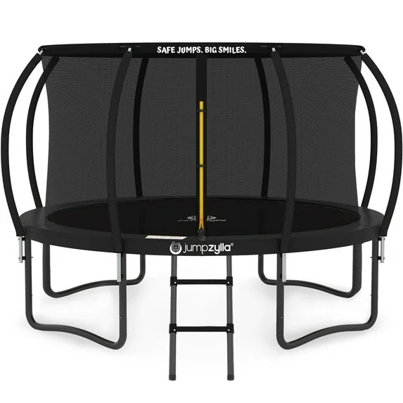 JUMPZYLLA Trampoline Outdoor with Enclosure and Ladder, ASTM, 14 ft, Black - Walmart.com | Walmart (US)