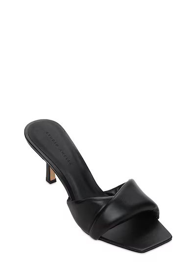 Studio Amelia - 75mm twist padded leather mules - Black | Luisaviaroma | Luisaviaroma