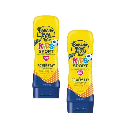 2 Pack Banana Boat Kids Sport Sunscreen Lotion SPF 50+ 6 oz Each | Walmart (US)