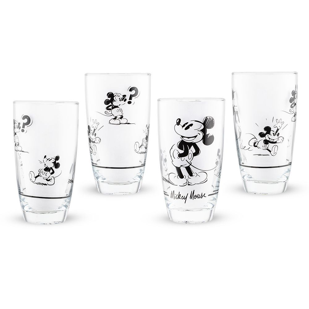 Mickey Mouse Black and White Drinking Glass Set | Disney Store