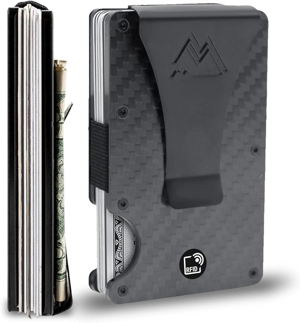Mountain Voyage Minimalist Wallet for Men - Slim RFID Wallet I Scratch Resistant, Matte Carbon Fi... | Amazon (US)
