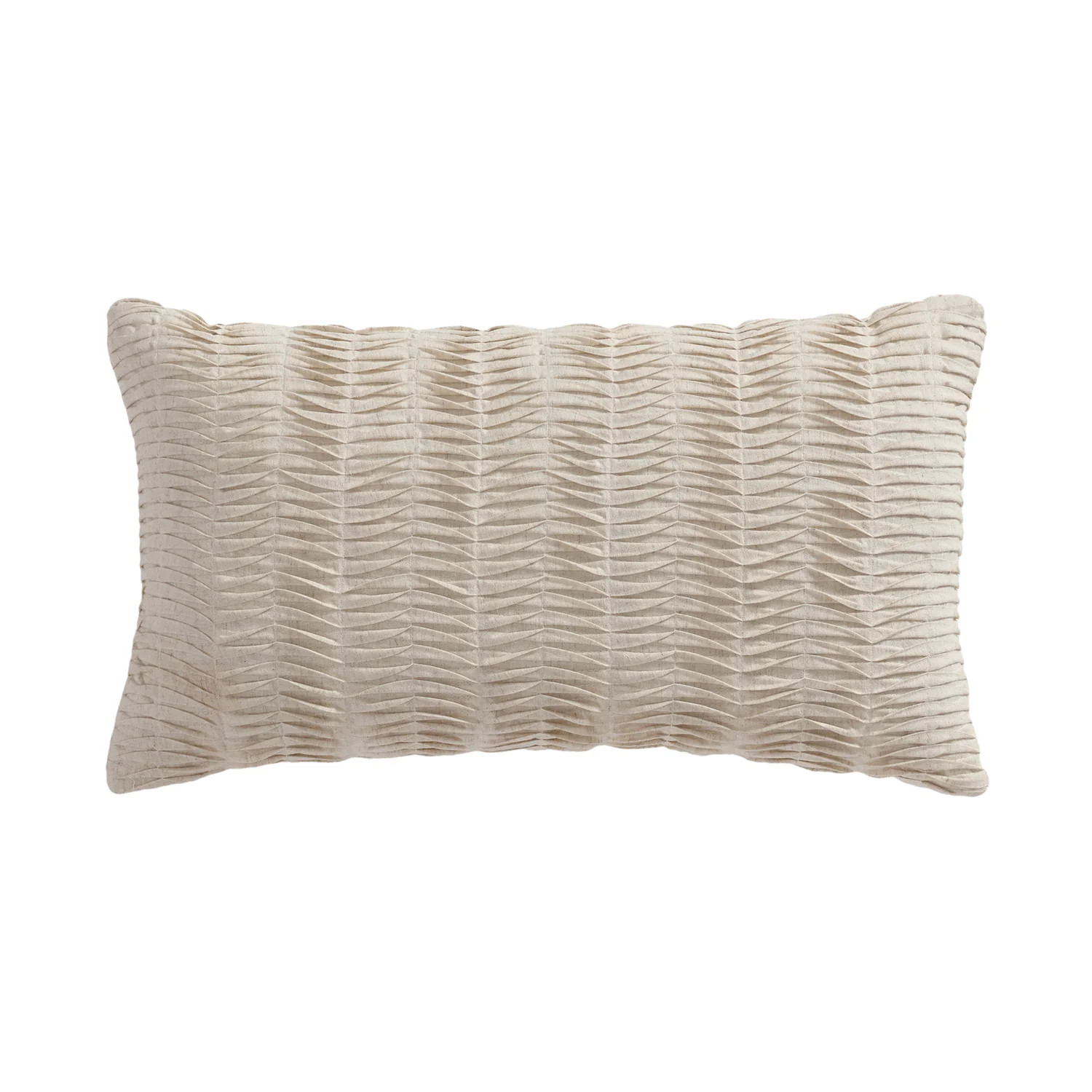 Spencer Plaid Neutral Pleated Pillow | Levtex Home