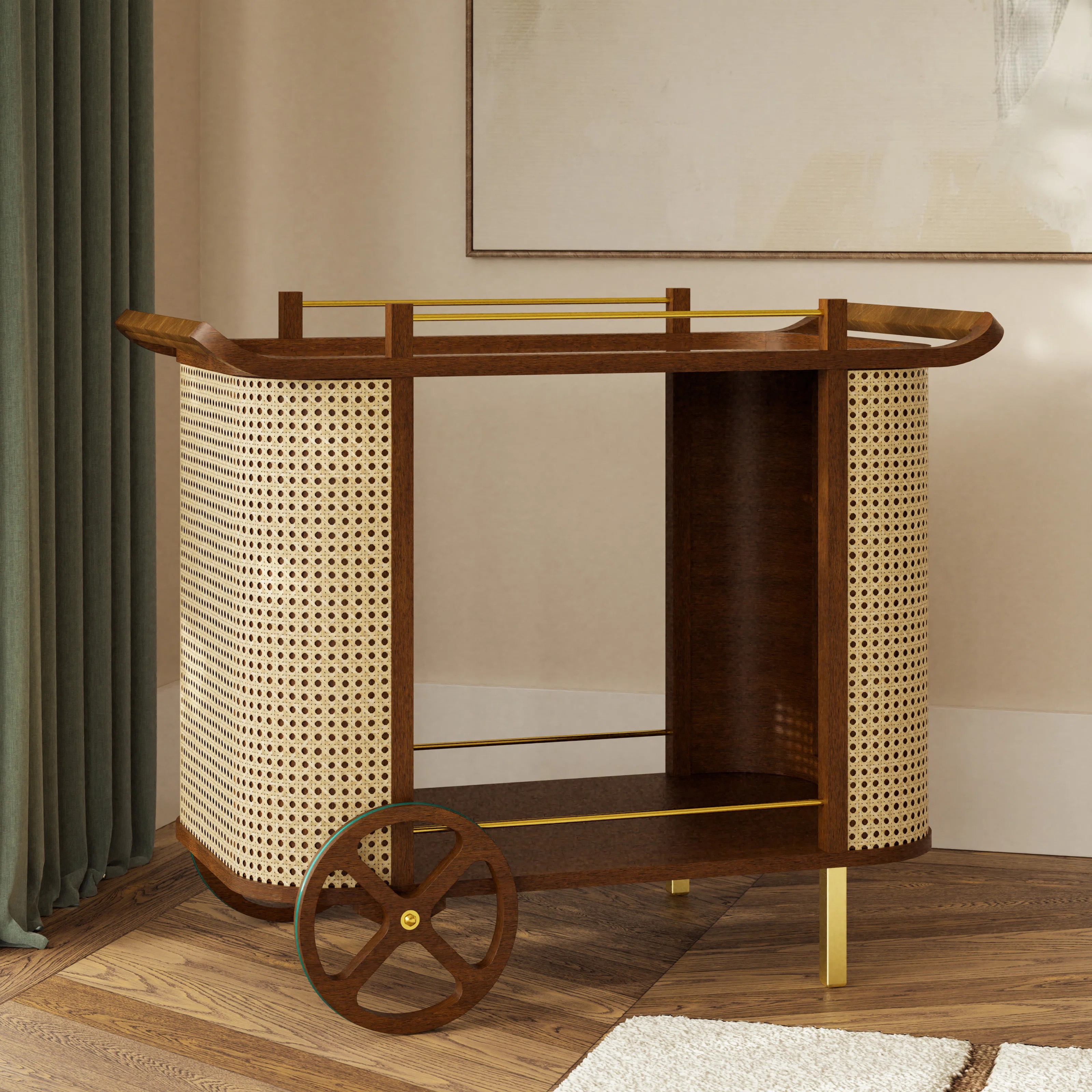 Kinser Modern Brazilian - Dinda Bar Cart | Wayfair North America