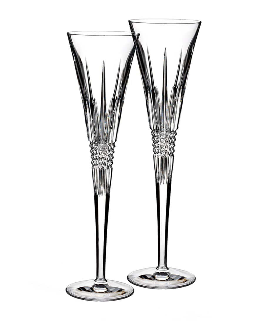 Waterford Crystal Set of Two Lismore Diamond Flutes | Neiman Marcus