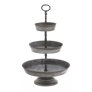 Tiered Serving Tray - Black/Silver - Olivia & May | Target