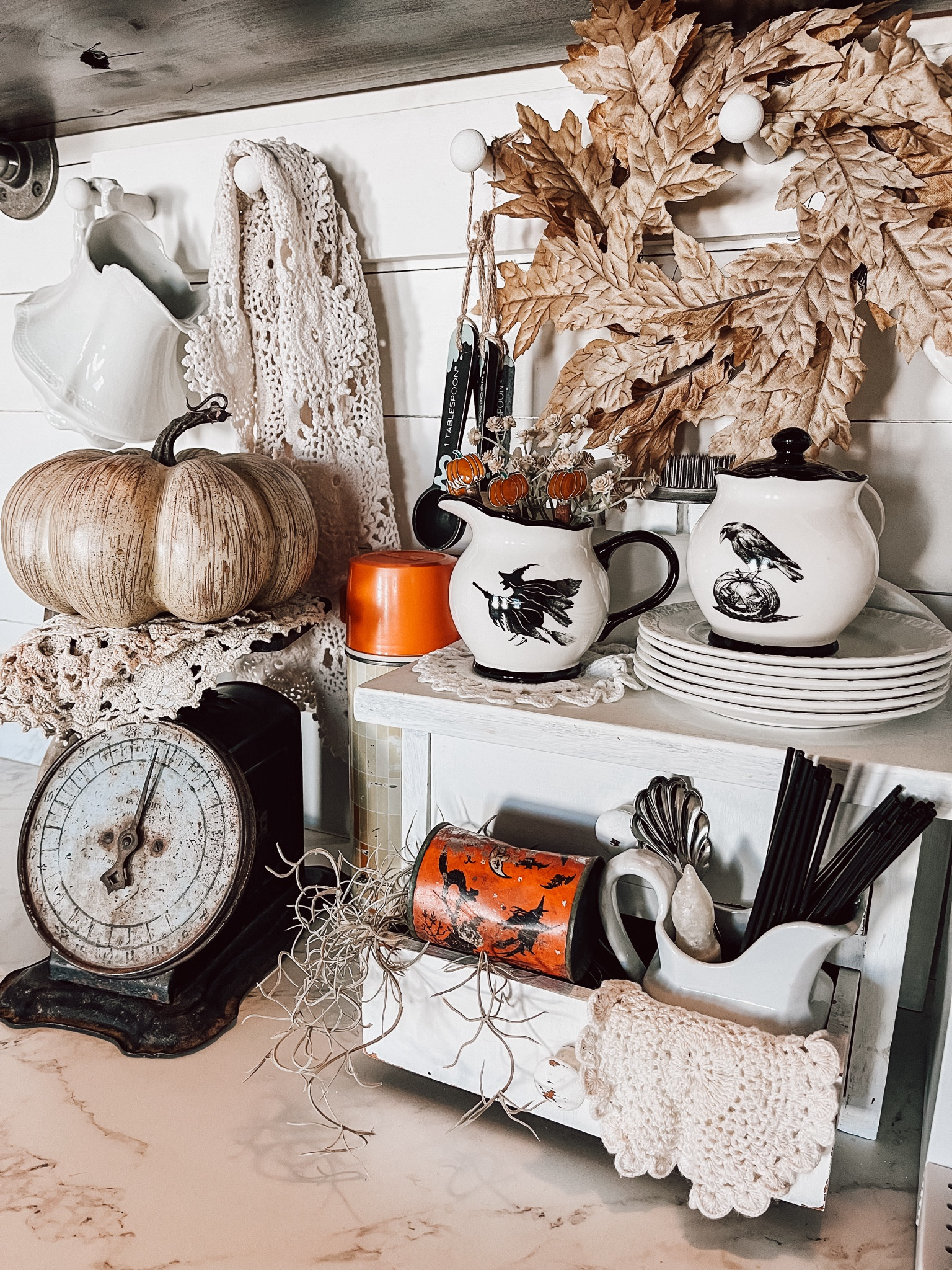 Witchy vintage coffee bar yes please! Vintage scales are so fun anytime of the year 

#LTKHalloween #LTKstyletip #LTKhome